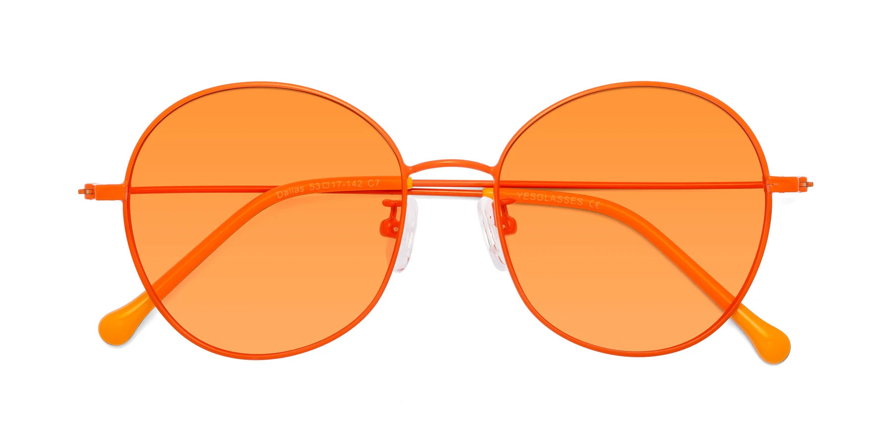 Orange Grandpa Oversized Round Tinted Sunglasses with Orange Sunwear Lenses | Yesglasses