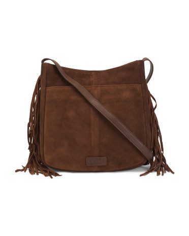 Suede Nyra Fringe Crossbody | TJ Maxx