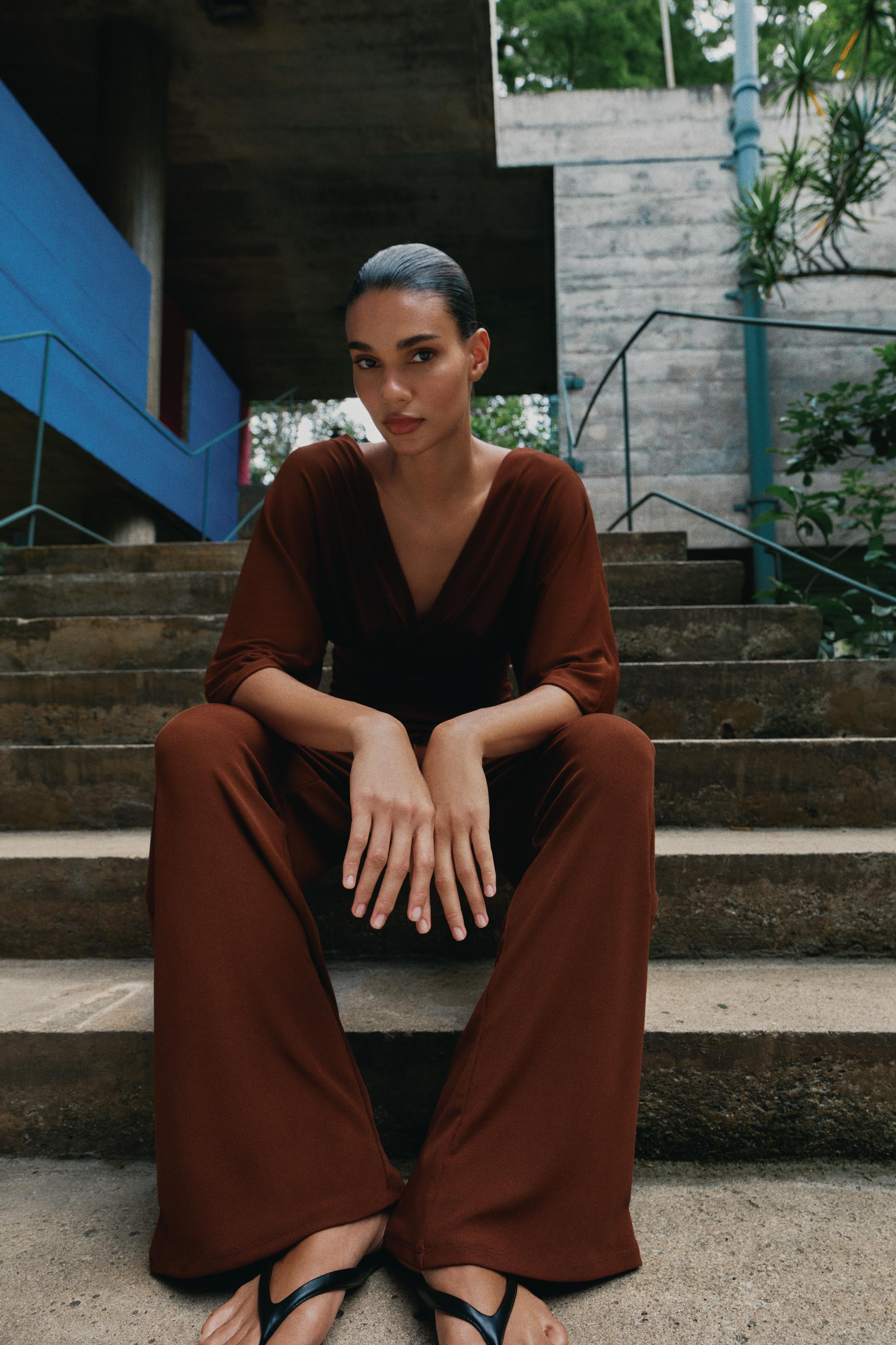 TEXTURED PALAZZO TROUSERS | Zara UK