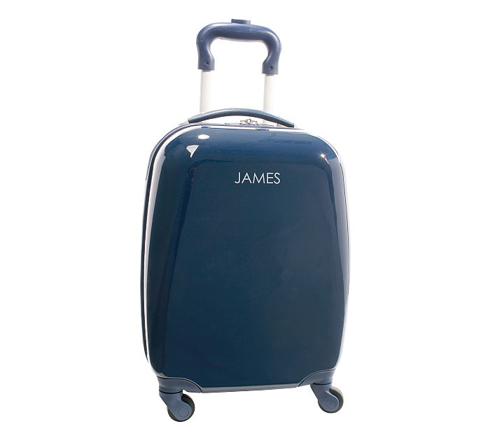 Mackenzie Navy w/ Navy Trim Solid Hard-Sided Luggage | Pottery Barn Kids