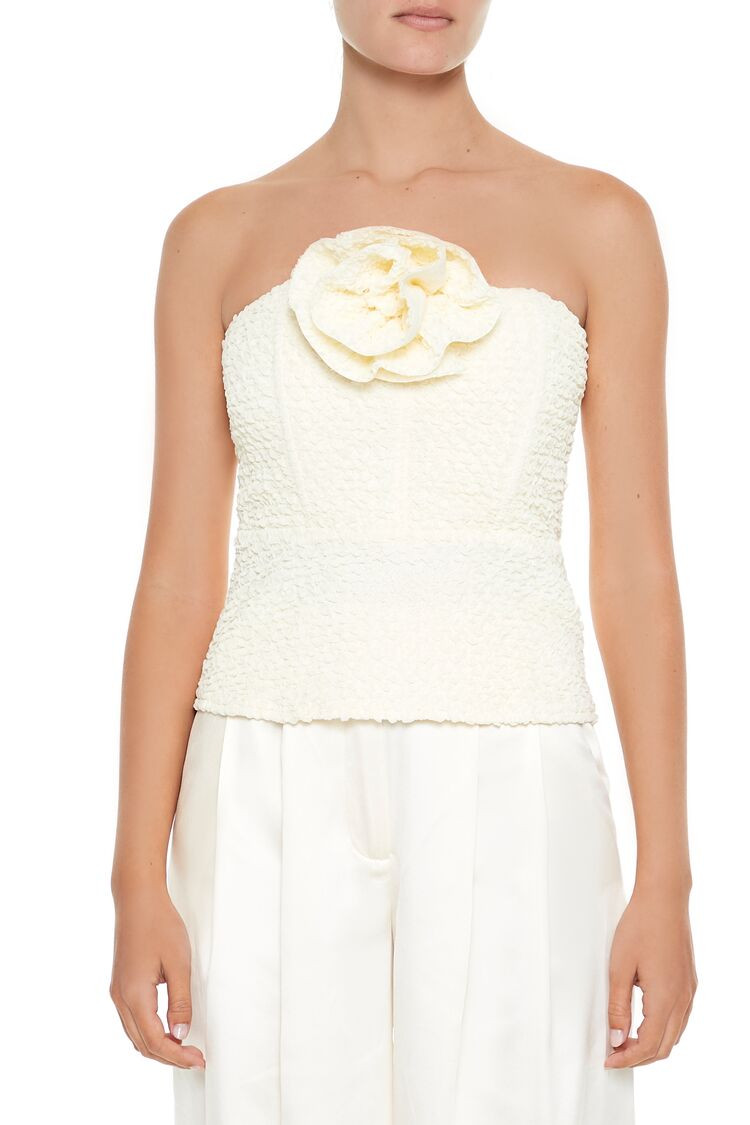 Rosette Peplum Tube Top | Forever 21