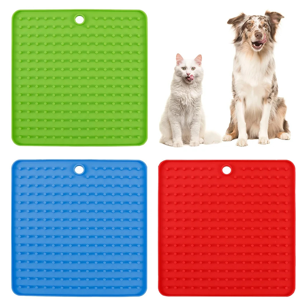 Silicone Dog Slow Feeder Lick Pad, Dog Cats Treats Dispensing Mat, Interactive Stimulation Toys t... | Walmart (US)