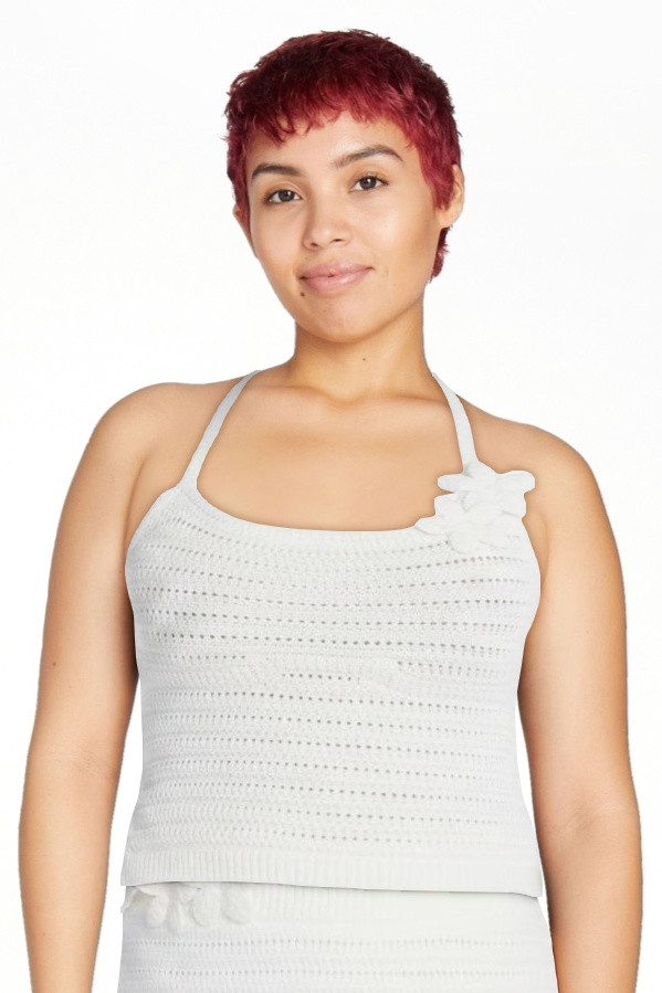 Madden NYC Women\u2019s Crochet Cotton Top with 3D Flowers, Sizes XXS-XXL | Walmart (US)