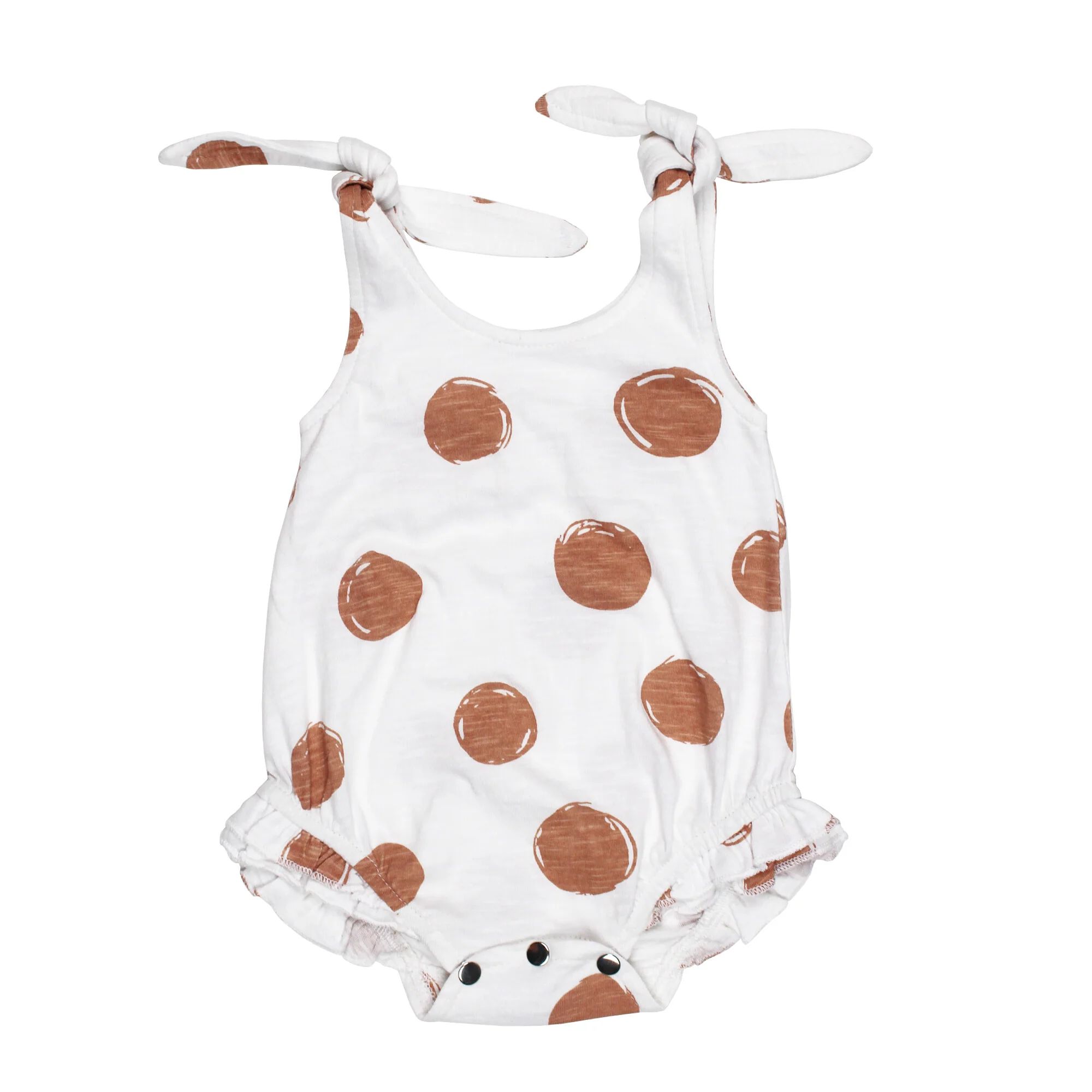 Organic Slub Jersey Bodysuit in Adobe Dot | L'ovedbaby