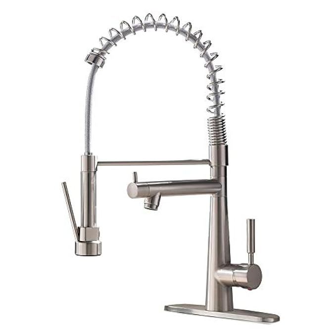 VAPSINT Modern High Arch Commercial Lead-Free Brushed Nickel Kitchen Faucets, Single Handle Stainles | Amazon (US)
