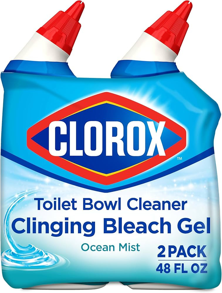 Clorox Toilet Bowl Cleaner, Clinging Bleach Gel, Ocean Mist - 24 Ounces, Pack of 2 | Amazon (US)