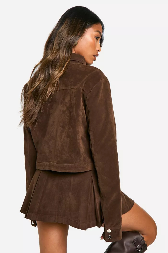 Faux Suede Mini Pleated Skirt | Boohoo.com (UK & IE)