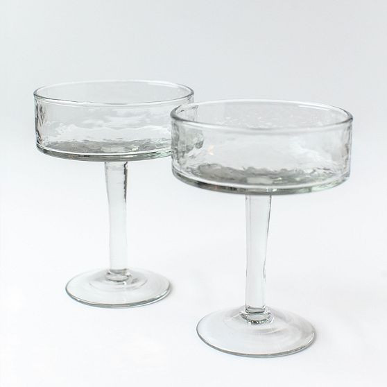 Hammered Coupe Glass, Clear, Set of 4 | West Elm (US)