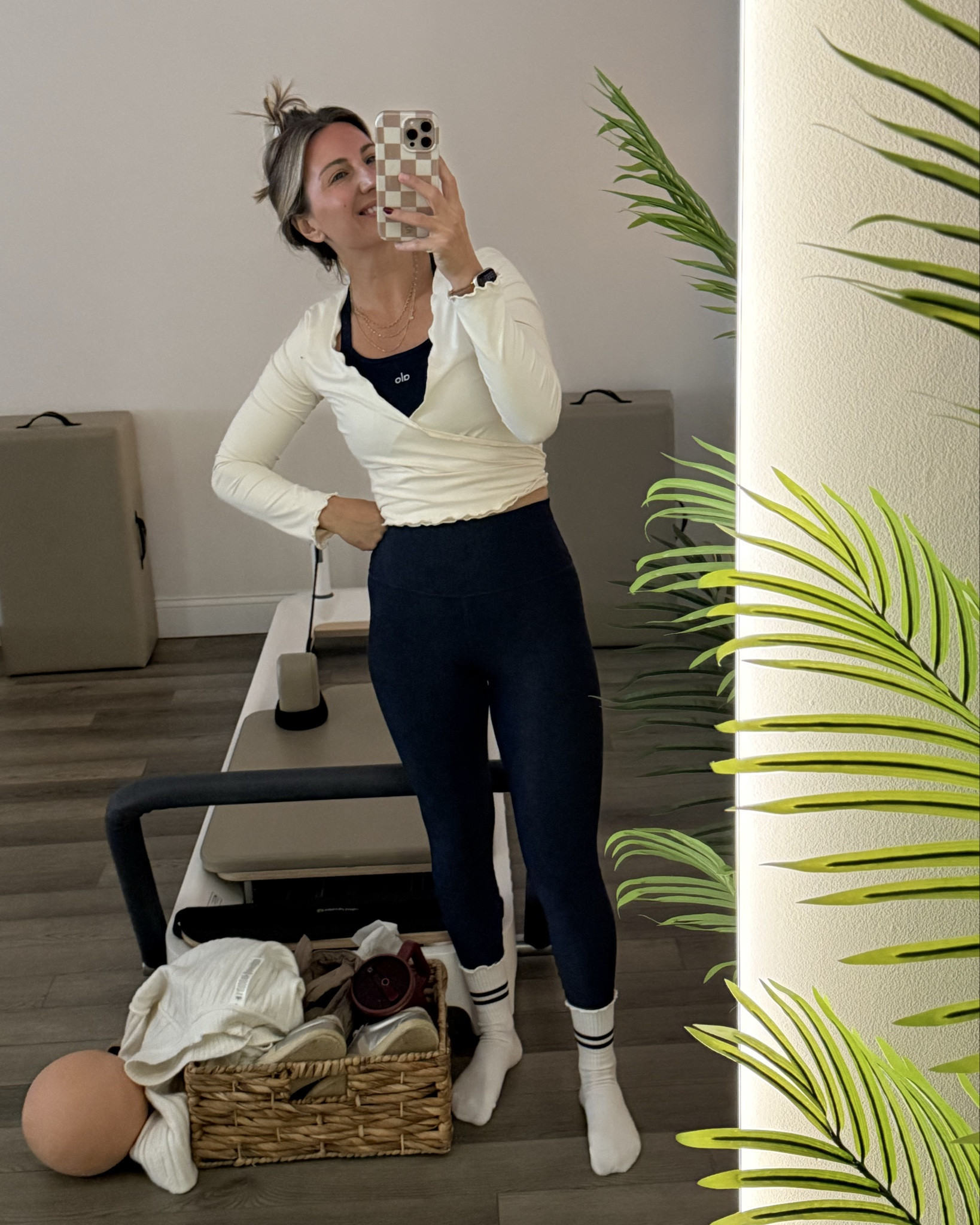 Little Pilates Alo fit with an Amazon ballerina wrap top and silver Vejas!

#LTKActive #LTKFindsUnder100 #LTKPetite