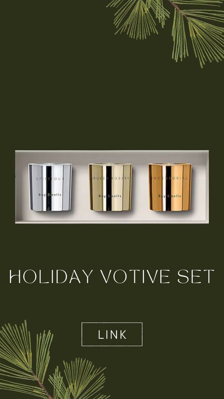 I love this Holiday Votive Set to include in this year’s gifts for your man! Men love their space to smell good more than you’d think and these scents are the perfect mix of masculine and earthy notes. #giftsformen #stockingstufferformen #candles 

#LTKGiftGuide #LTKSeasonal #LTKHoliday