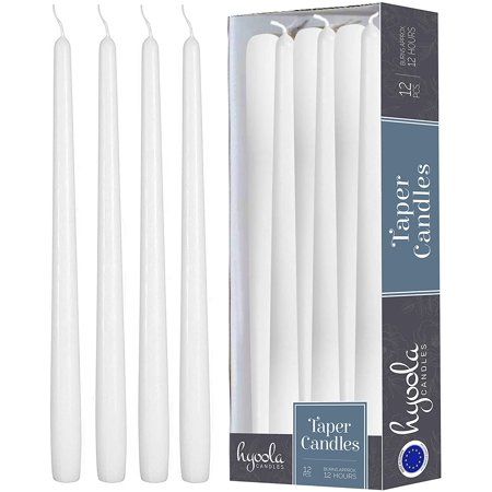 Hyoola 14 White Taper Candles - Unscented Dripless Tapers (12 Pack) | Walmart (US)