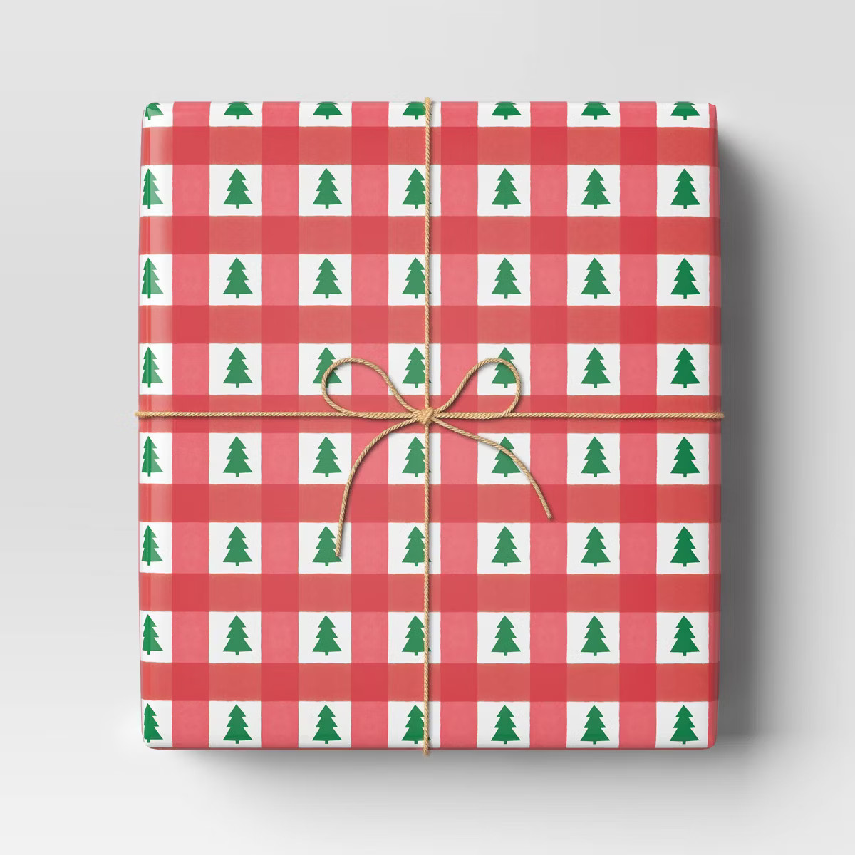 40" 125 sq ft Christmas Roll Wrap Trees in Gingham Red Plaid - Wondershop™ | Target