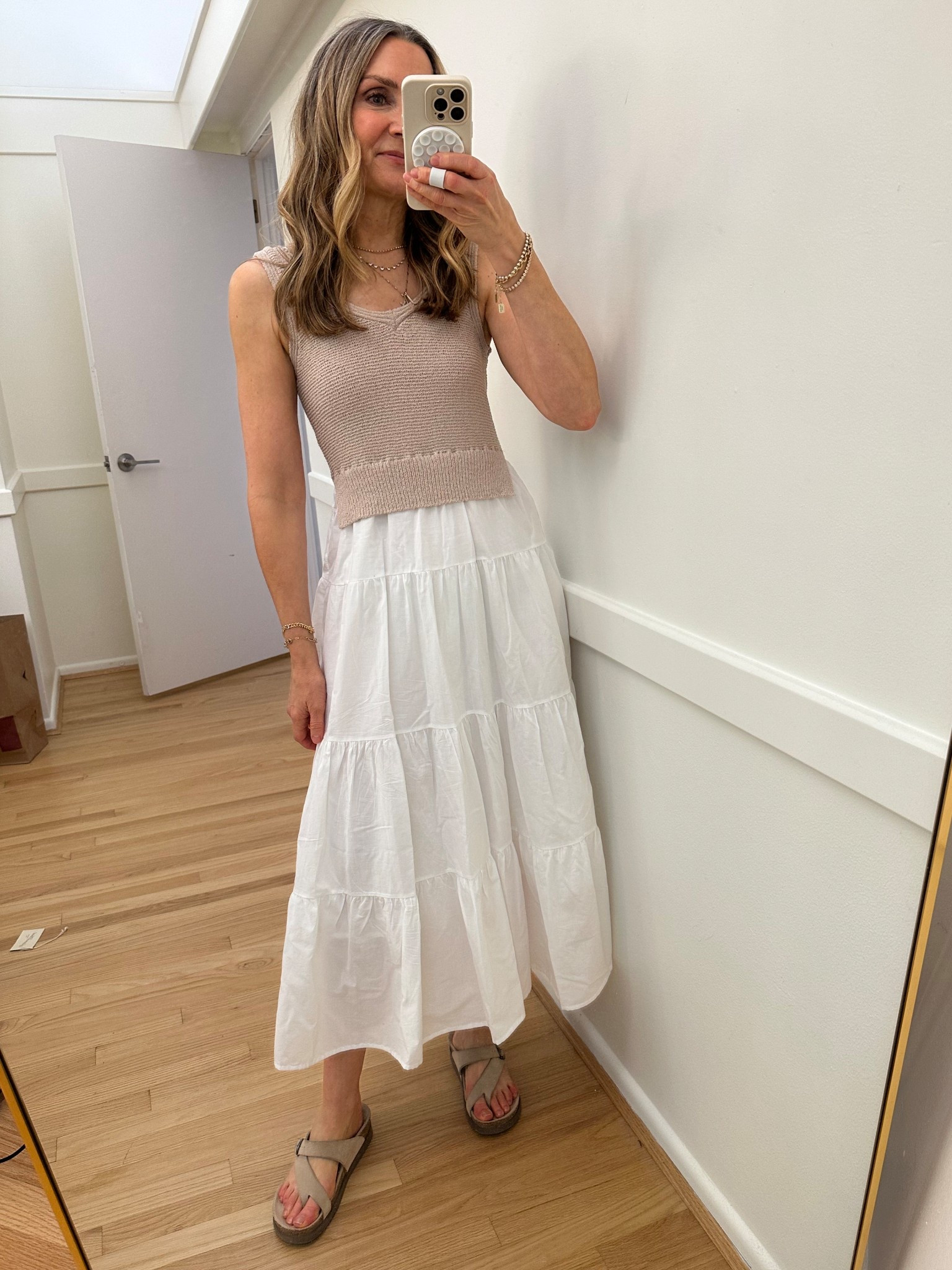Elan summer or spring dress! Love the knit top and white tiered midi skirt! Perfect casual dress! Use code JULIEA. Vacation outfit, beach dress 



#LTKSeasonal #LTKStyleTip #LTKOver40