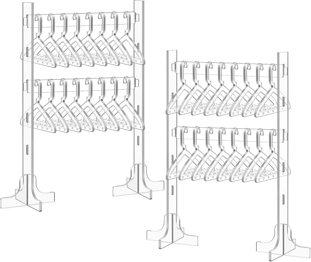 2 Pcs Earring Hanger Stands 2 x 128 Holes Coat Hanger Earring Rack 2 Tiers Acrylic Earring Displa... | Amazon (US)