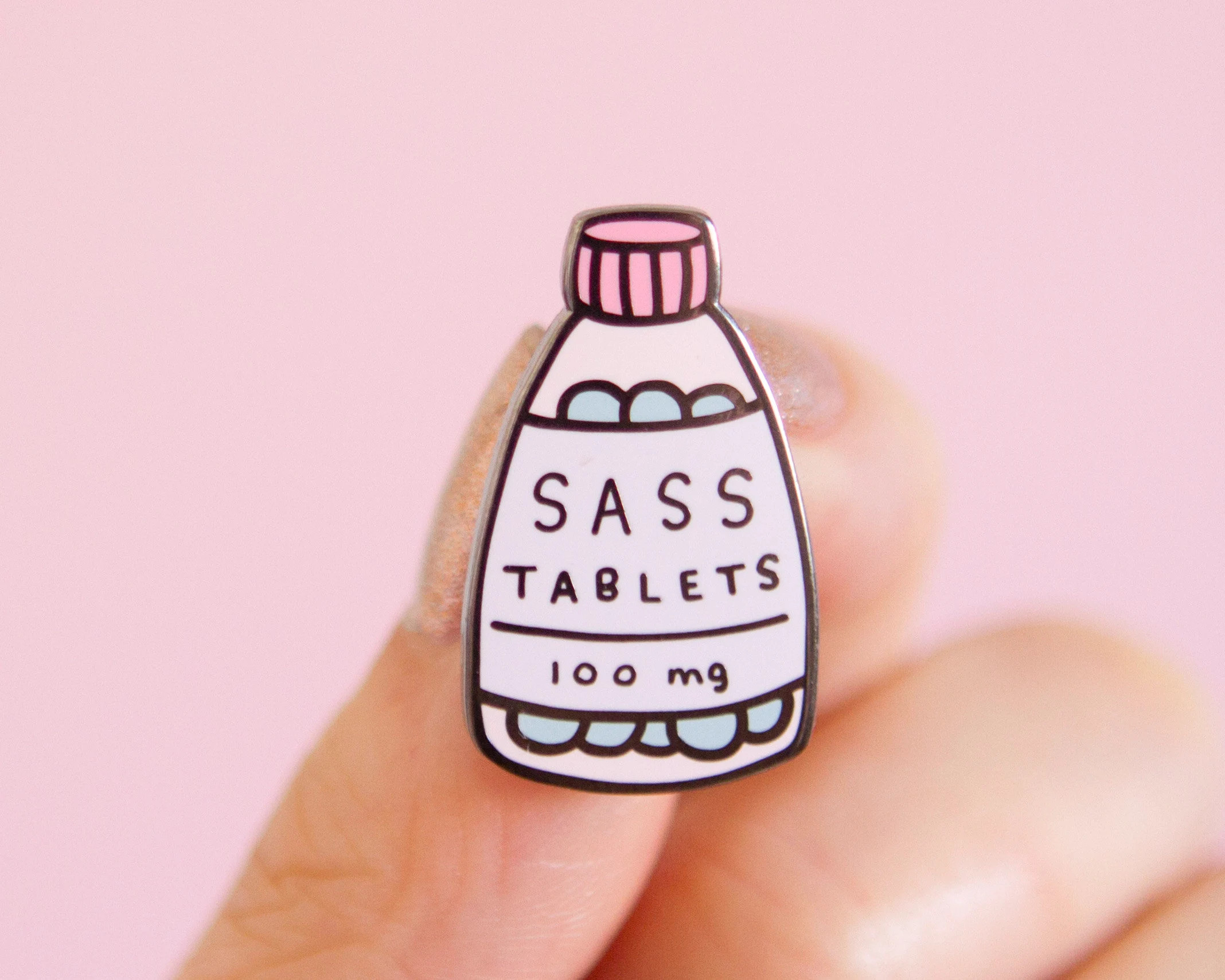 Sass Tablets Enamel Pin- Feminist Enamel Pin Gift Girl Power Empowering Women Funny Cute Pink Enamel Pin | Etsy (Global)