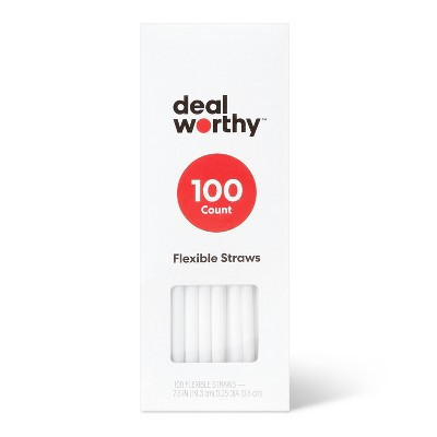 Plastic Flexible Straws - 100ct - Dealworthy™ | Target
