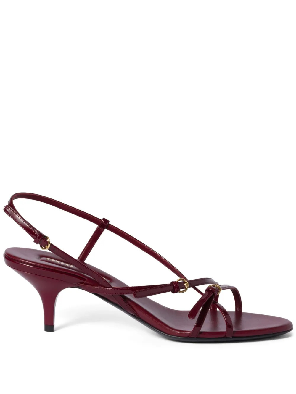 Miu Miu 55mm Patent Leather Sandals  | Red | FARFETCH AE | Farfetch Global