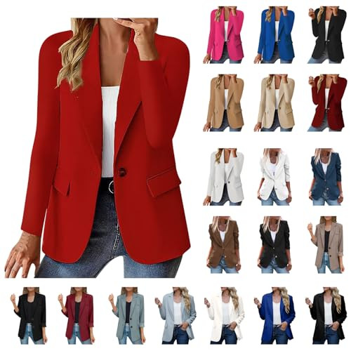Women ClothingWomen's Casual Blazer Suit Jackets Long Sleeve Open Front with Button Pockets | Amazon (US)