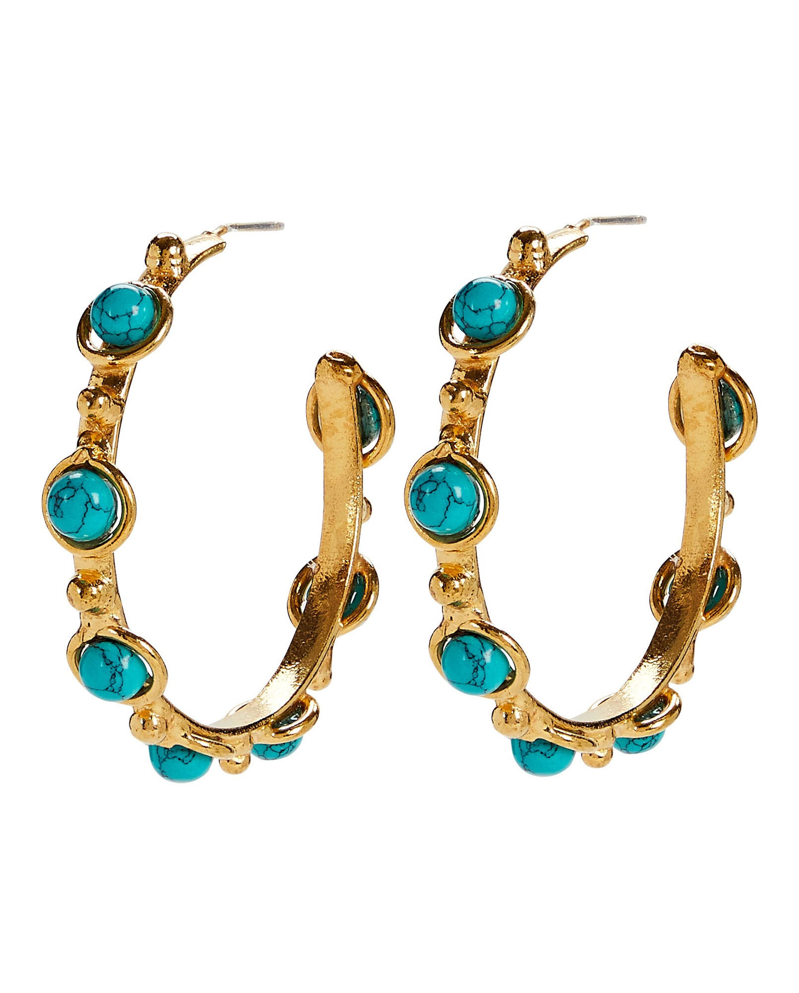 Petite Candy Turquoise Hoop Earrings | INTERMIX