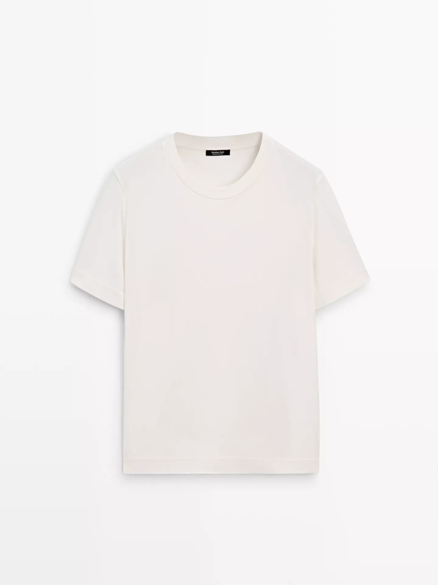 100% cotton interlock crew neck T-shirt | Massimo Dutti UK