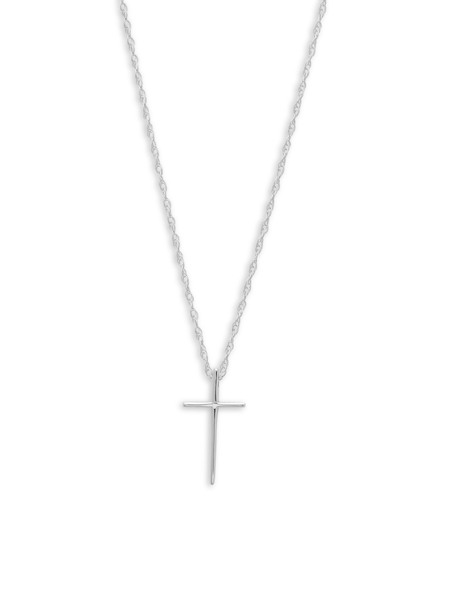 Saks Fifth Avenue Women's 14K White Gold Cross Pendant Necklace | Saks Fifth Avenue OFF 5TH