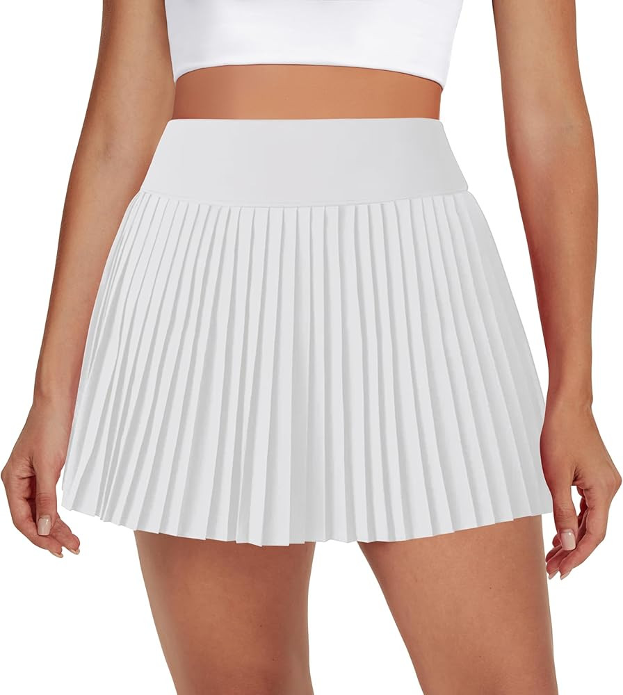 Womens Pleated Tennis Skirts with Pocket Shorts High Waisted Skorts Lightweight Golf Skirt Flowy ... | Amazon (US)