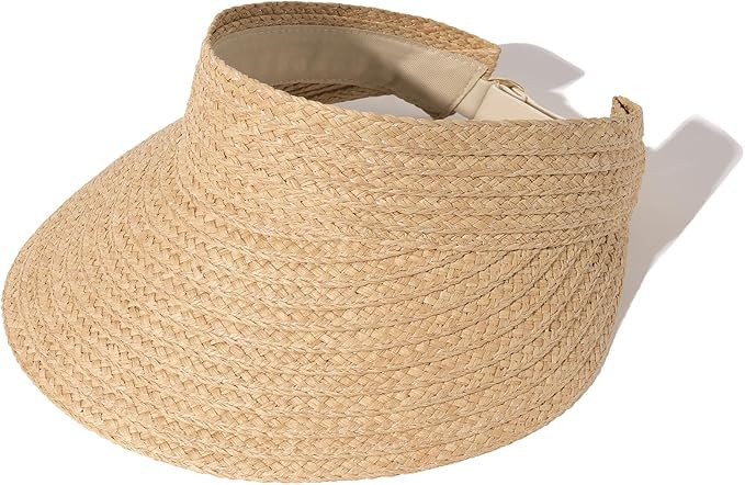 FURTALK Sun Visor Hats for Women Wide Brim Straw Visors Womens Foldable Beach Visors Summer Packa... | Amazon (US)
