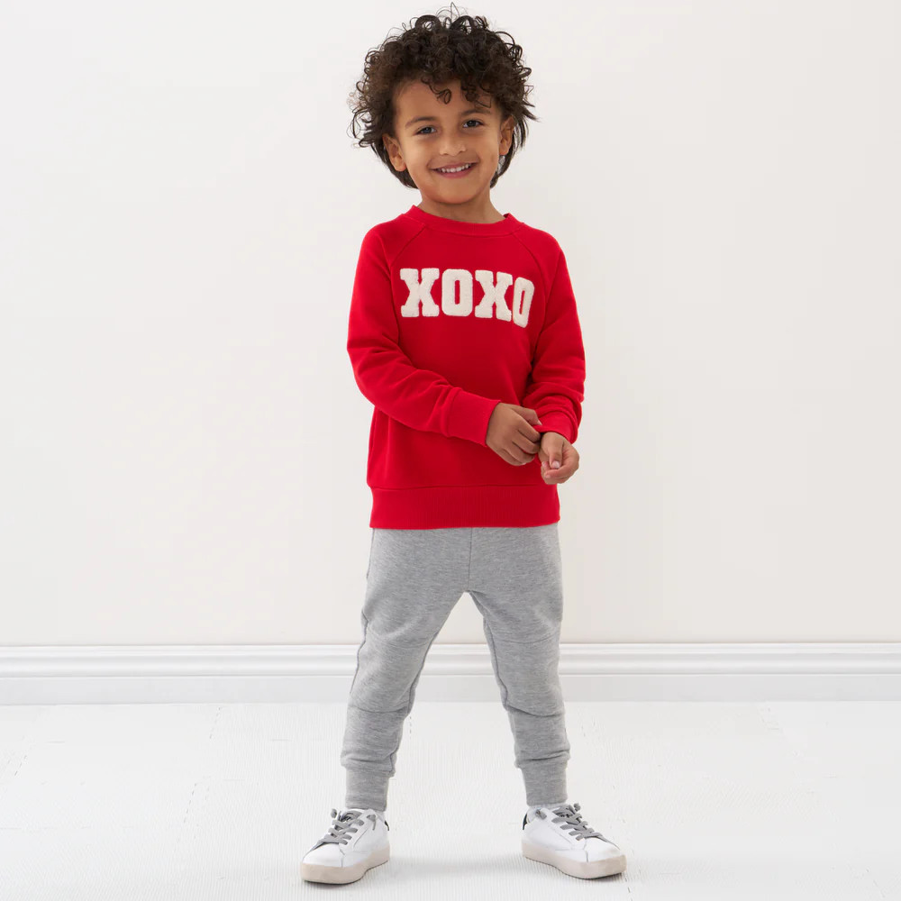 Candy Red Crewneck Sweatshirt | Little Sleepies