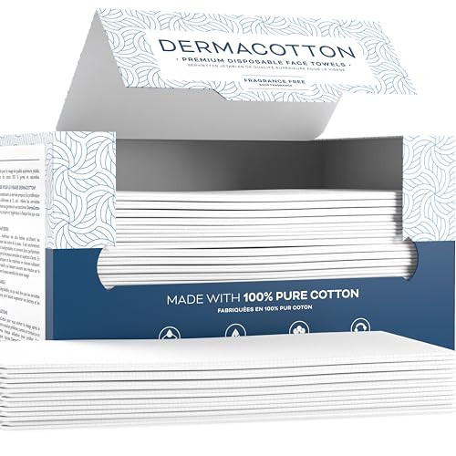 Dermacotton 100% Pure Cotton Face Towels – 80 Count Large Disposable Wash Cloths for Face Washing, Makeup Removal & Acne Care | Ultra Soft, Hypoallergenic & Fragrance-Free | Amazon (US)