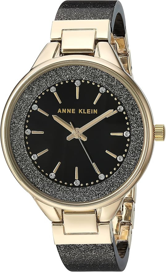 Anne Klein Women's Swarovski Crystal Accented Resin Bangle Watch, AK/1408 | Amazon (US)