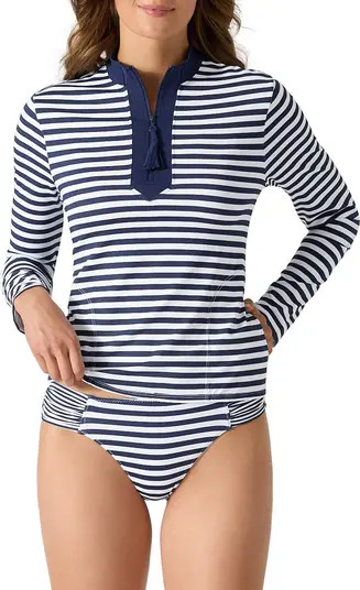 Breaker Bay Stripe Zip Rashguard | Nordstrom