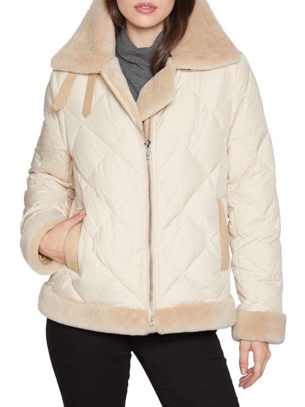 Shearling And Down Quilted Moto Jacket | Saks Fifth Avenue OFF 5TH