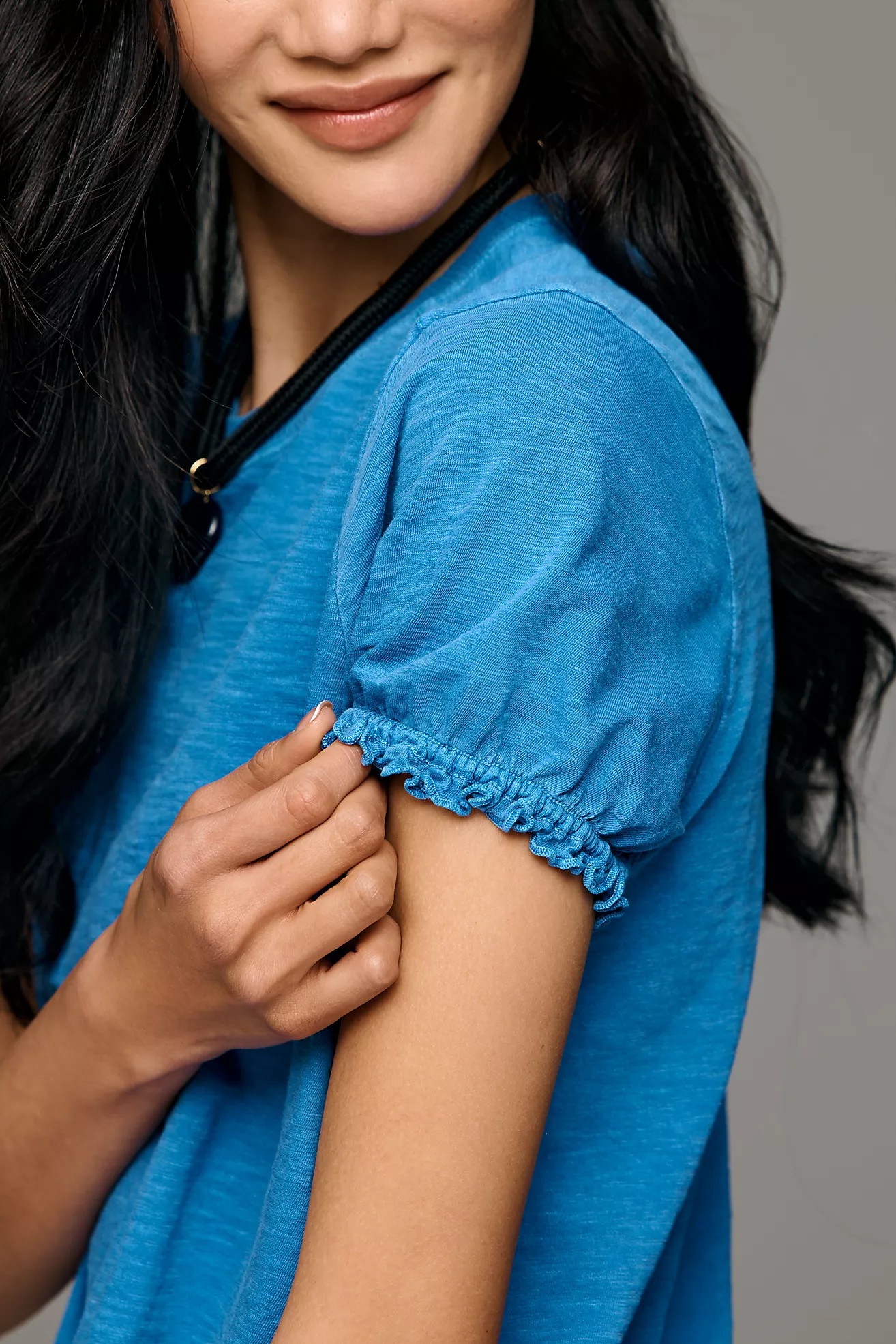 The Bennie Puff-Sleeve Crew-Neck Tee by Pilcro | Anthropologie (US)