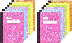 Mead Composition Book, 12 Pack of Cute Notebooks, College Ruled paper, Hard Cover 100 sheets (200... | Amazon (US)