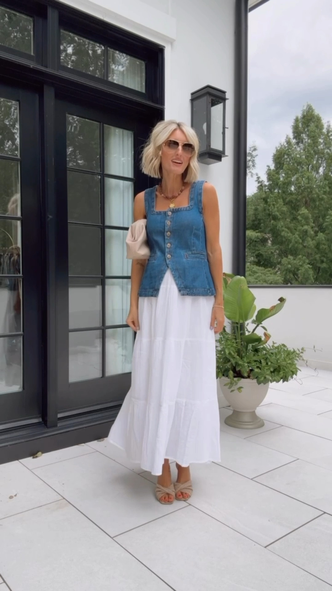 This outfit would be cute for dinner! Wearing a 0 in the vest & XS in the skirt!

Loverly Grey, weekend looks, maxi skirt, denim vest, date night 

#LTKStyleTip #LTKSeasonal