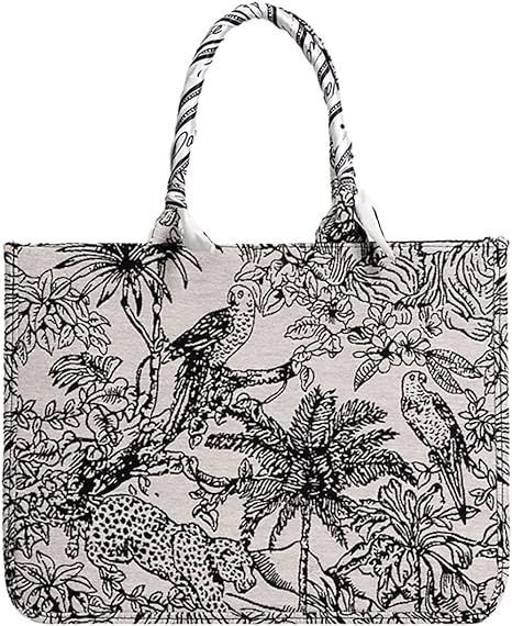 MANMU TOTE temperament Large -capacity messenger bag Tongcot Bags canvas Fashionable knitted hand... | Amazon (US)