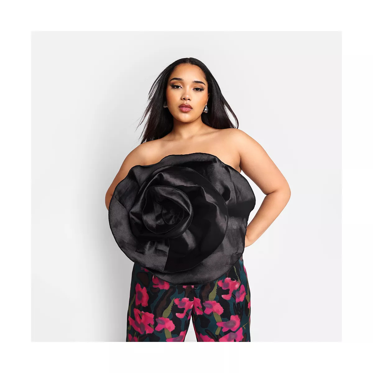 Rebdolls Women's Dahlia Satin Dramatic Flower Corset Top | Target