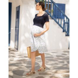 Blue Polka Dot 2 in 1 Maternity & Nursing Dress | Seraphine US