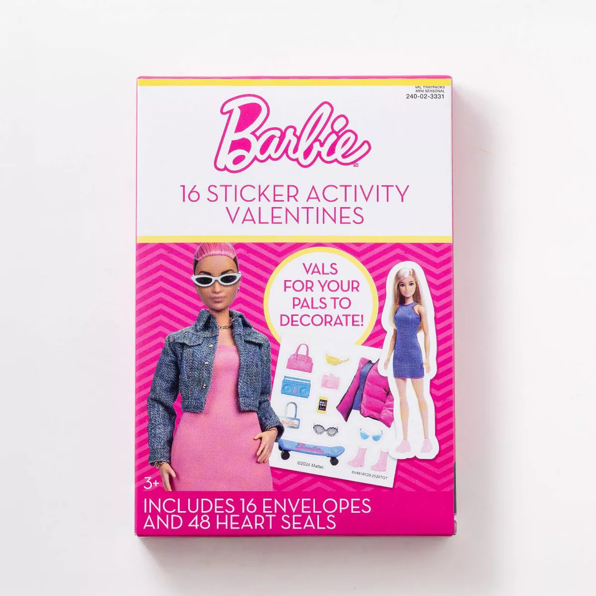 Paper Magic 16ct Barbie Sticker Activity Valentine's Day Exchange Cards | Target