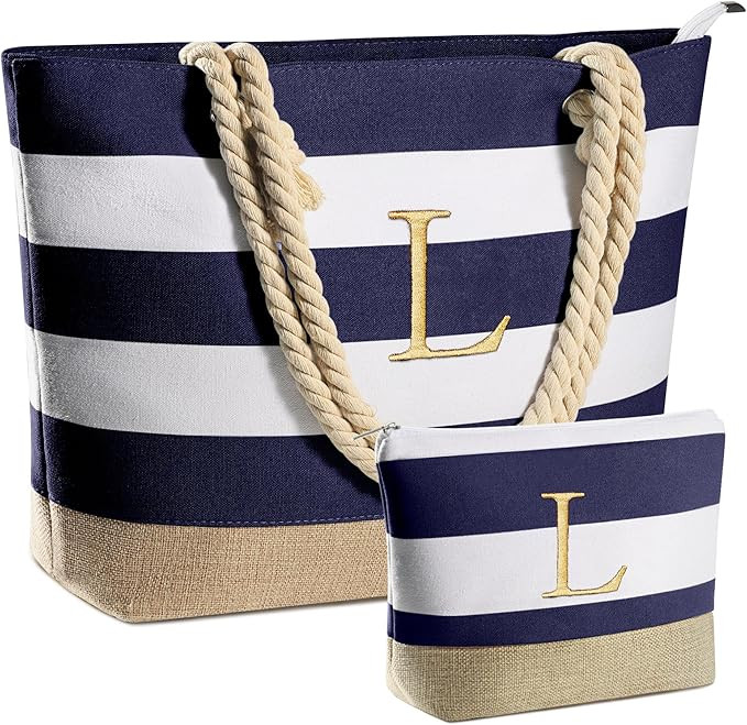 YOOLIFE Beach Bags for Women - Travel Canvas Beach Tote, Pool Waterproof Bag, Travel Essentials, ... | Amazon (US)
