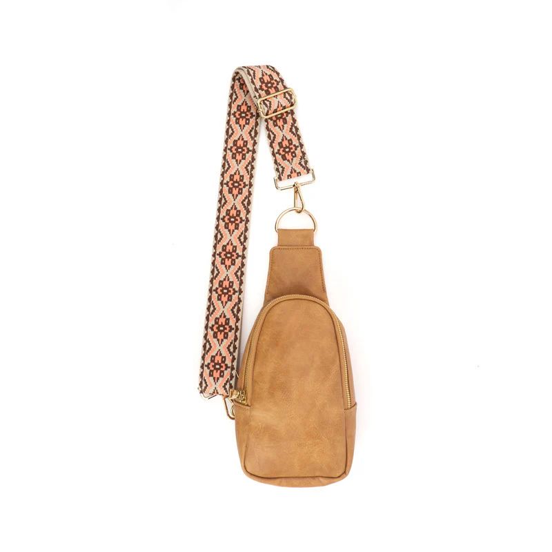 The Atlas | Zippered Sling Bag (Camel) - Pick Your Strap | Babs+Birdie