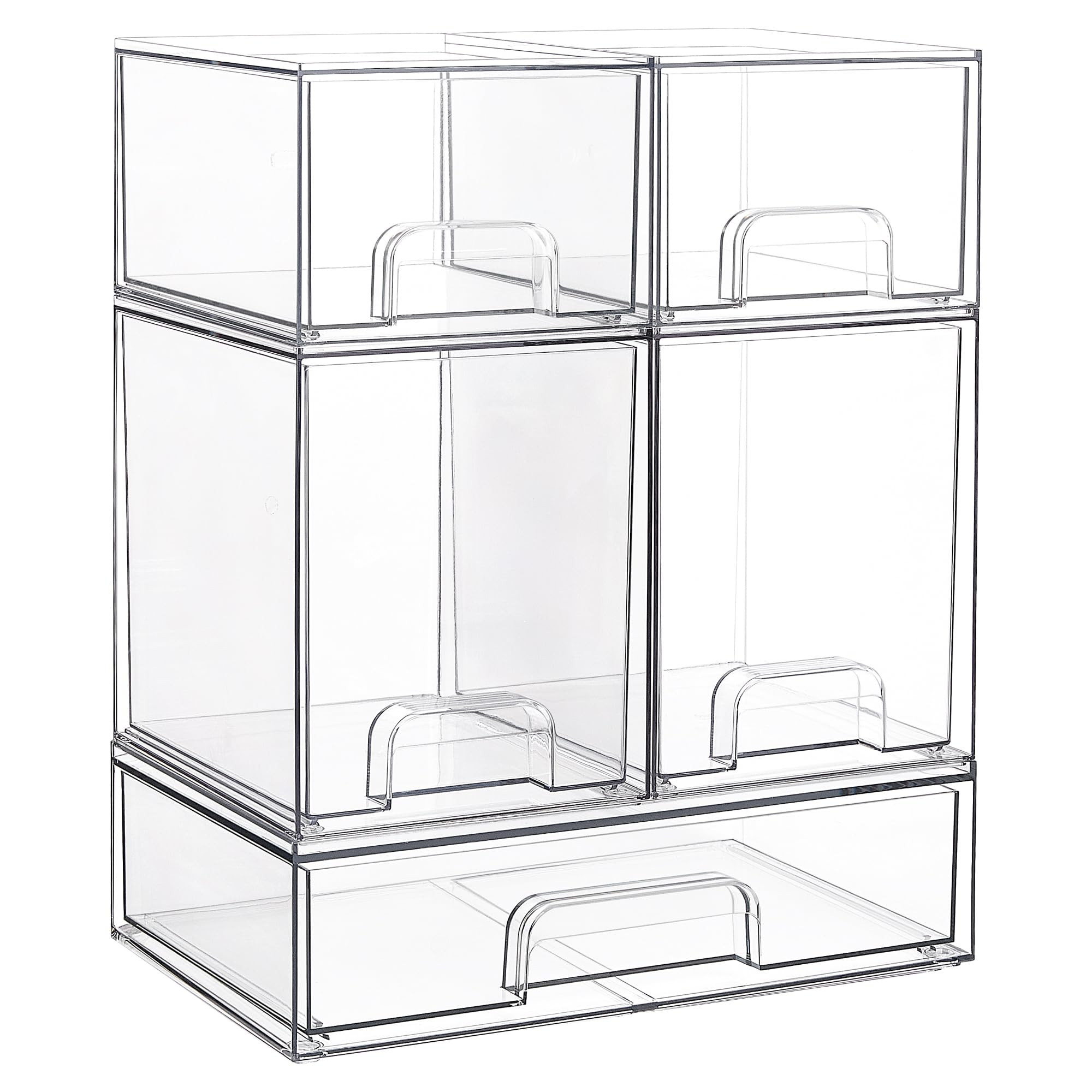 Vtopmart Stackable Storage Drawers Set of 5, Clear Plastic Organizer Bins for Beauty Supplies,Ide... | Amazon (US)