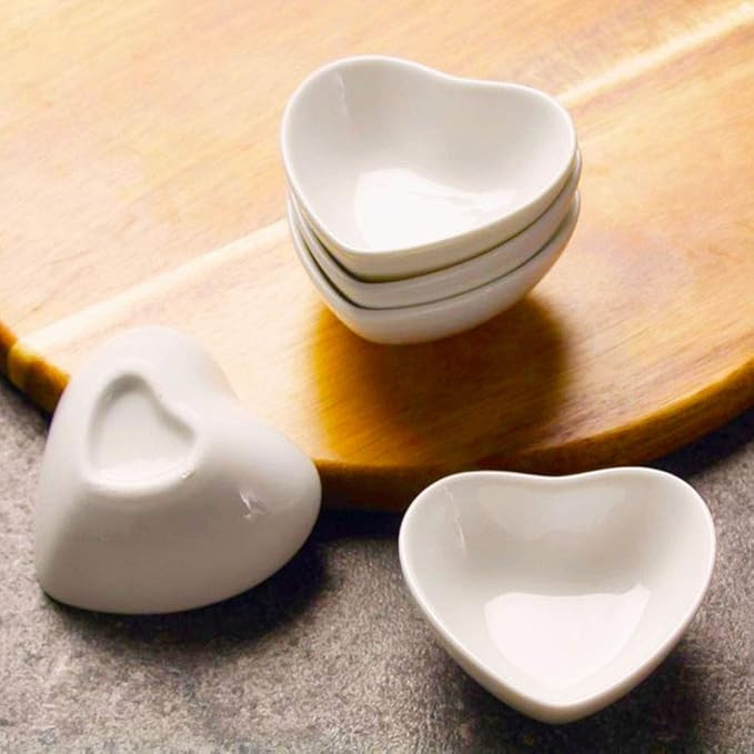 Ceramic Heart Shape Sauce Dish,Multipurpose Mini Seasoning Dishes Sushi Dipping Bowl Appetizer Pl... | Amazon (US)