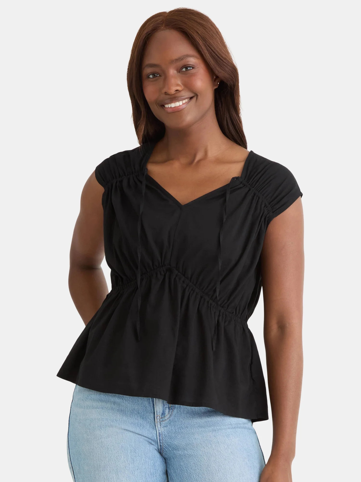 Time and Tru Women's Spade Neck Blouse, Sizes XS-XXXL | Walmart (US)