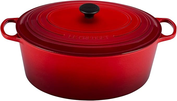Le Creuset Enameled Cast Iron Signature Oval Dutch Oven, 15.5 qt., Cerise | Amazon (US)
