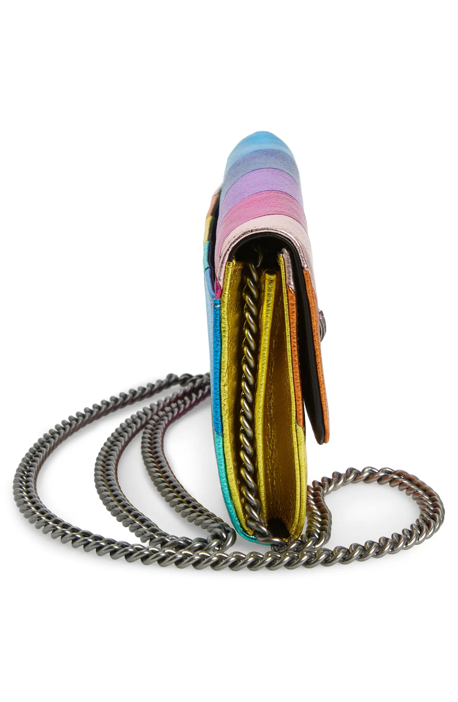 Stripe Leather Chain Wallet | Nordstrom