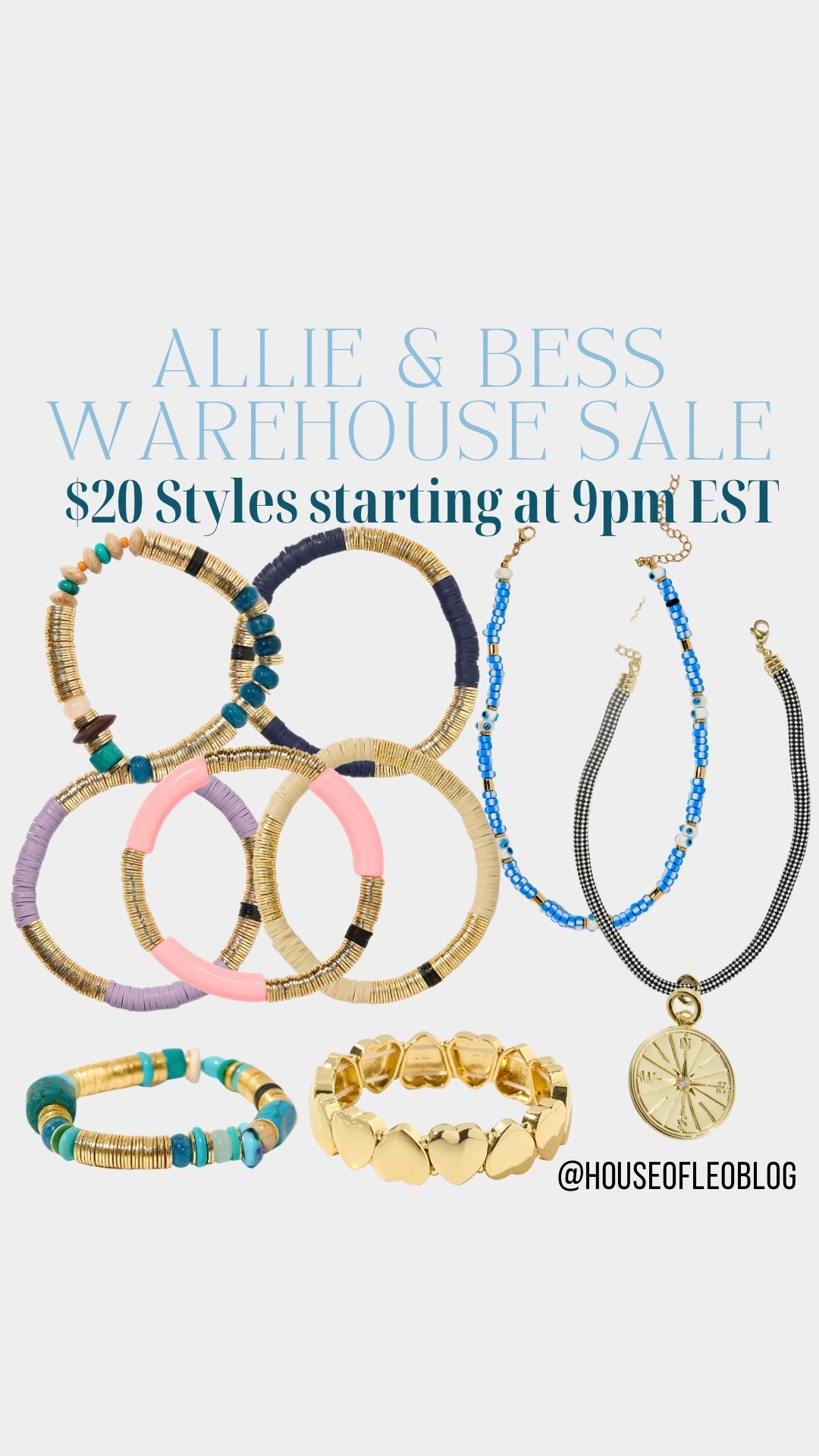 Start filling your carts now. Allie & Bess warehouse sale kicks off at 9 PM est. Prices will adjust when the sale starts. 

Beaded bracelets, bracelet stack, compass necklace 



#LTKSaleAlert #LTKValentine