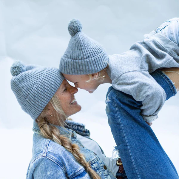 Kid's Removable Pom Pom Beanie - Grey | Headbands of Hope