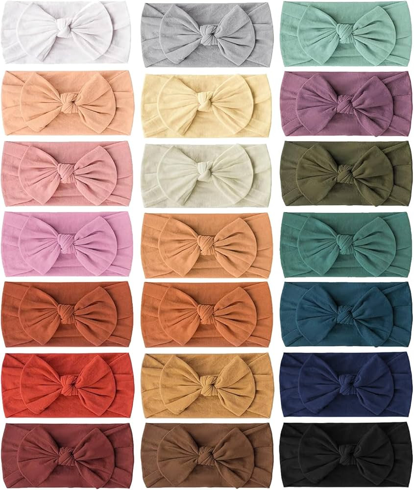 Prohouse 21PCS Baby Nylon Headbands Hairbands Hair Bow Elastics for Baby Girls Newborn Infant Tod... | Amazon (US)