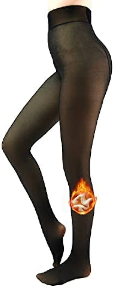 X-CHENG Fleece Lined Tights Sheer Women - Fake Translucent Warm Pantyhose Leggings Sheer Thick Ti... | Amazon (US)
